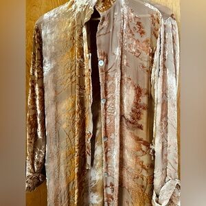 Kevin O’Brien Studio - Silk Blend Velvet Burnout Kimono Duster